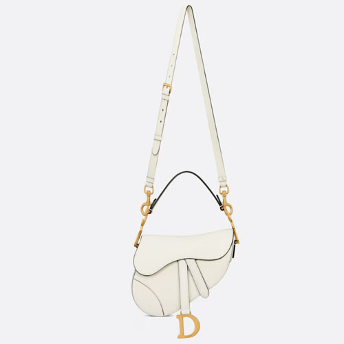 Dior Mini Saddle Bag with Strap White 9 Mini Saddle Bag with Strap-5